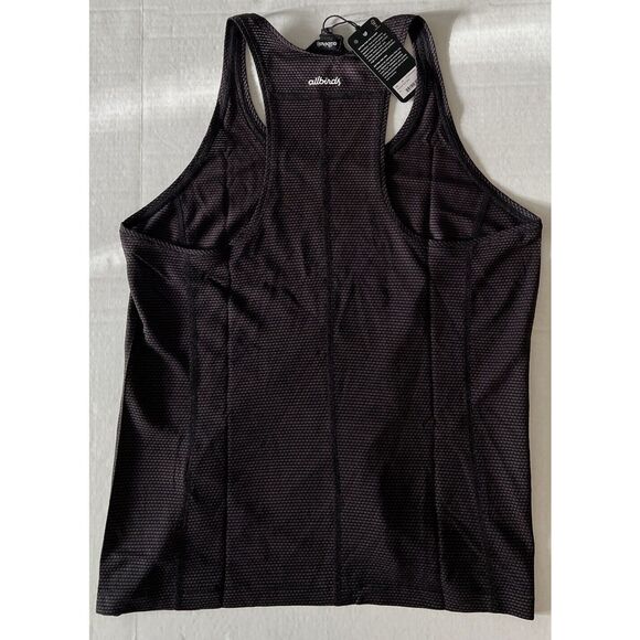 Allbirds Natural Run Tank Women Sz M Black Brown Pullover Wool Blend Sheer - Picture 4 of 7